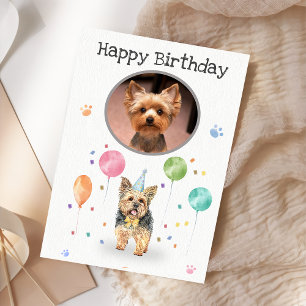 Födelsedagsfest Yorkshire Hund Card Kort