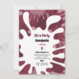 Födelsedagsfesten abstrakt Painting Splter Red Art Inbjudningar