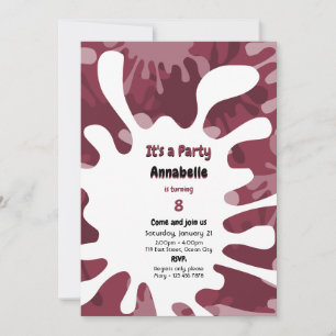 Födelsedagsfesten abstrakt Painting Splter Red Art Inbjudningar