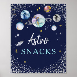 Födelsedagsfesten Astro Snacks Space Galaxy Poster