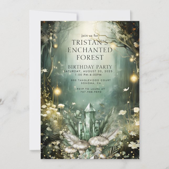 Födelsedagsfesten Barn för Crystal Forest Inbjudningar (Framsida)