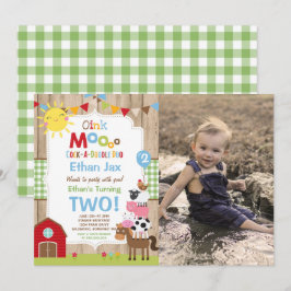 Födelsedagsfesten Barnyard med inbjudan till gårds