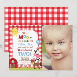 Födelsedagsfesten Barnyard med inbjudan till gårds