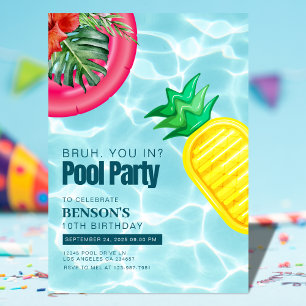 Födelsedagsfesten bassäng Party Barn Inbjudningar