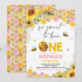 Födelsedagsfesten Bee Birthday Sunhoney Bee Inbjudningar