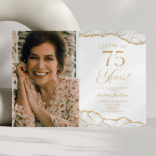 Födelsedagsfesten Bild 75:e i västra Guld Inbjudningar