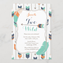 Födelsedagsfesten Blåa Grönten Bärbara två Vilder Inbjudningar