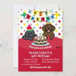 Födelsedagsfesten Black and Chocolate Labradors Inbjudningar