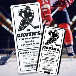 Födelsedagsfesten Black and White Hockey Biljett S Inbjudningar