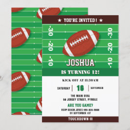 Födelsedagsfesten Black Grönt i fotboll Inbjudningar
