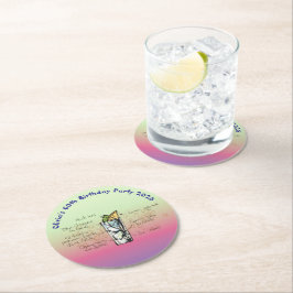 Födelsedagsfesten Blåtablåer Underlägg Papper Rund