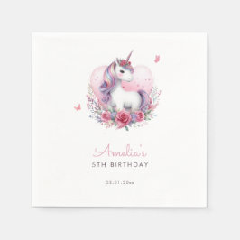 Födelsedagsfesten Blommigt för vattenfärg - Unicor Pappersservett
