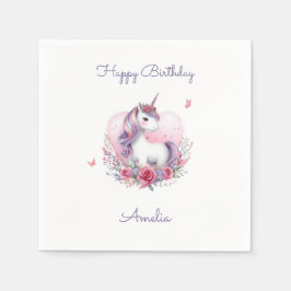 Födelsedagsfesten Blommigt för vattenfärg - Unicor Pappersservett