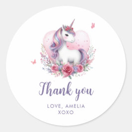 Födelsedagsfesten Blommigt för vattenfärg - Unicor Runt Klistermärke