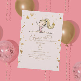 Födelsedagsfesten Blonde Gymnastics Tumble & Twirl Inbjudningar