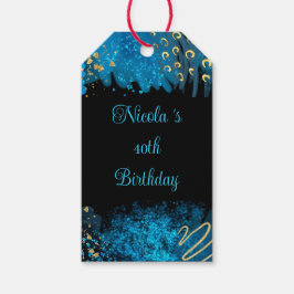 Födelsedagsfesten Blue Alcohol Bläck Presentetikett