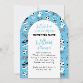 Födelsedagsfesten Blue från Boy Soccer Player Inbjudningar