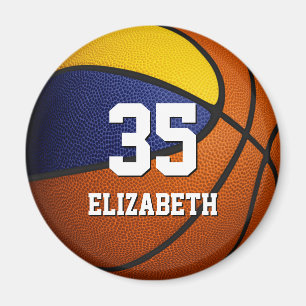 födelsedagsfesten Blue guld basketball Magnet