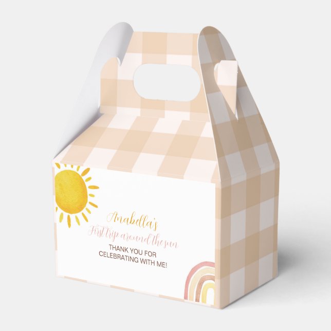 Födelsedagsfesten Boho Sunshine Rainbow Favor Box Presentaskar (Framsidan Sidan)