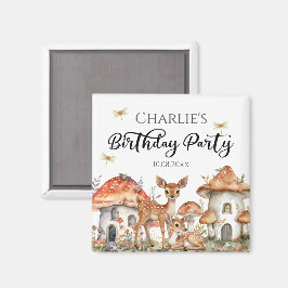 Födelsedagsfesten Boho Woodland Forest Animals Magnet