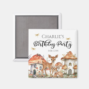 Födelsedagsfesten Boho Woodland Forest Animals Magnet