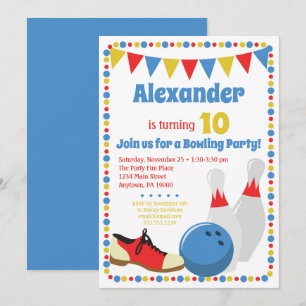 Födelsedagsfesten Bowling, Boys Bowling Inbjudningar