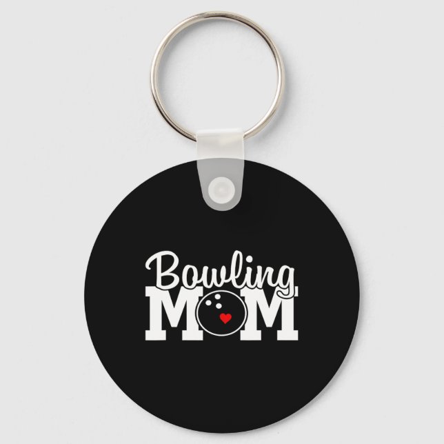 Födelsedagsfesten Bowling Mamma Mors dag för kvinn Nyckelring (Framsida)