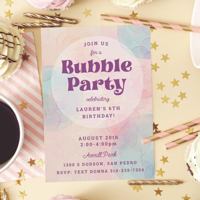 Födelsedagsfesten Bubble Bubble Party Inbjudningar (Skapare uppladdad)
