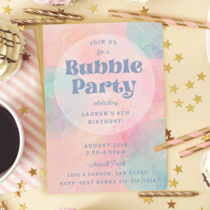 Födelsedagsfesten Bubble Bubble Party Inbjudningar