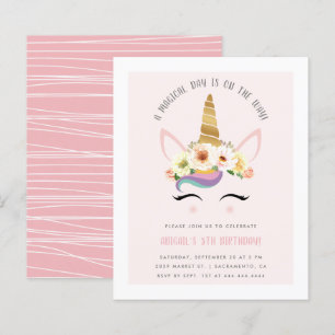 Födelsedagsfesten Budget Cute Magic Unicorn