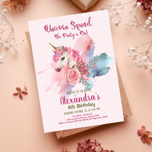 Födelsedagsfesten Budget Cute Unicorn Rainbow Reklamblad