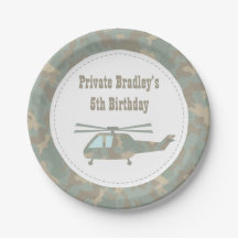 Födelsedagsfesten Camo Print Helicopter Army Boys