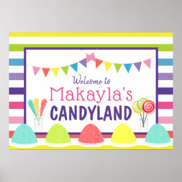 Födelsedagsfesten Candyland Lollipop Gumdroppskann Poster