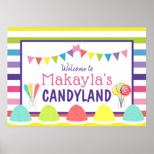 Födelsedagsfesten Candyland Lollipop Gumdroppskann Poster