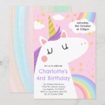 Födelsedagsfesten Colorful Unicorn and Rainbows