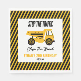 Födelsedagsfesten Construction Lastbil Bulldozer Pappersservett