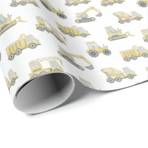 Födelsedagsfesten Construction Lastbil Fordon Boys Presentpapper