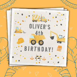 Födelsedagsfesten Construction Lastbilar Pappersservett