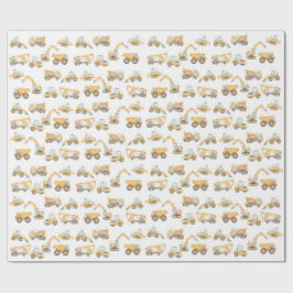 Födelsedagsfesten Construction Lastbilar Presentpapper