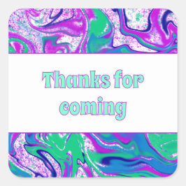 Födelsedagsfesten coola Teal Rosa Anpassningsbar T Fyrkantigt Klistermärke