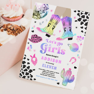 Födelsedagsfesten Cosmic Space Cowgirl Disco Rodeo Inbjudningar