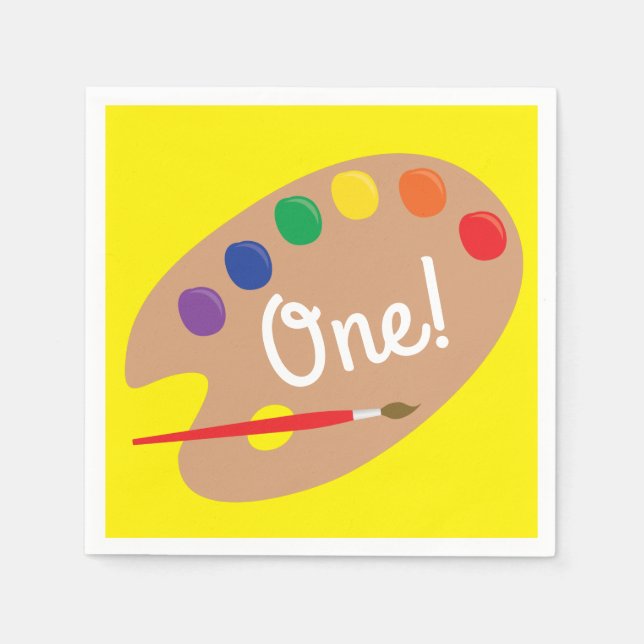 Födelsedagsfesten Cute Barn för färgpalett Pappersservett (Framsidan)