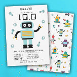 Födelsedagsfesten Cute Blue Robot Theme Kids Robot Inbjudningar<br><div class="desc">Ett sött flerfärgat robotbarn,  mönster,  perfekt för Barns födelsedagsfester och gåvor,  sovrumsdekanter och personligens skolessentialer. En söt perfekt för robot i hand plockade för alla som kärlek robotar,  artificiell intelligens,  sci fi och söta barn i mönster.</div>