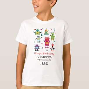 Födelsedagsfesten Cute Colorful Robots Kids Robot T Shirt