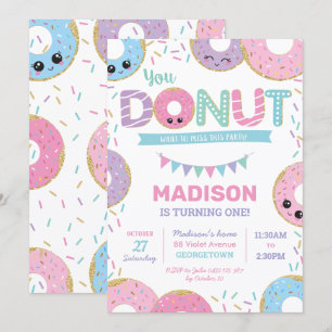Födelsedagsfesten Cute Donuts Doughnut Sprinkles Inbjudningar
