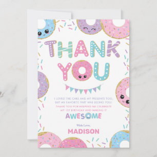Födelsedagsfesten Cute Donuts Doughnut Sprinkles Tack Kort