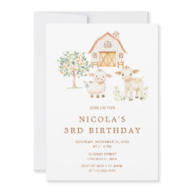 Födelsedagsfesten Cute Farm Barn Cows