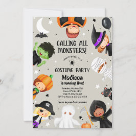 Födelsedagsfesten Cute Halloween Spooktacular Cost Inbjudningar
