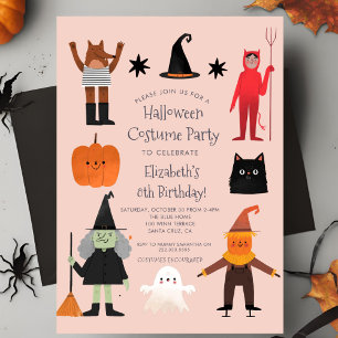 Födelsedagsfesten Cute Halloween Spooktacular Cost Inbjudningar