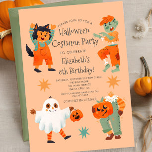 Födelsedagsfesten Cute Halloween Spooktacular Cost Inbjudningar
